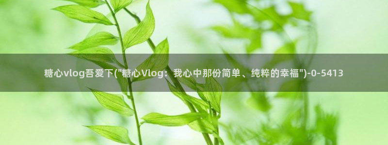 鸡教练糖心vlog:糖心vlog吾爱下(